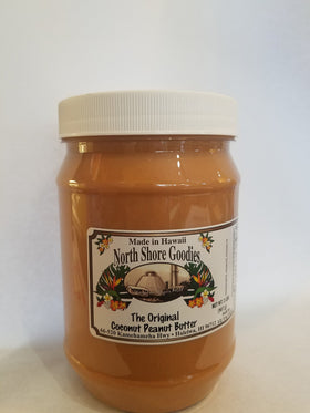 North Shore Goodies Original Coconut Peanut Butter jar with creamy texture for toast
