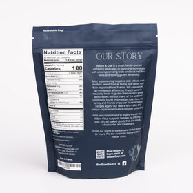 Close-up of Willow Flour fine-milled powder for precise baking results