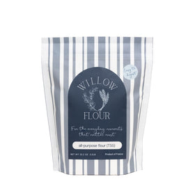 Northshore Willow and Oak Willow Flour T55 bag close-up showing premium packaging for bakery-grade dough