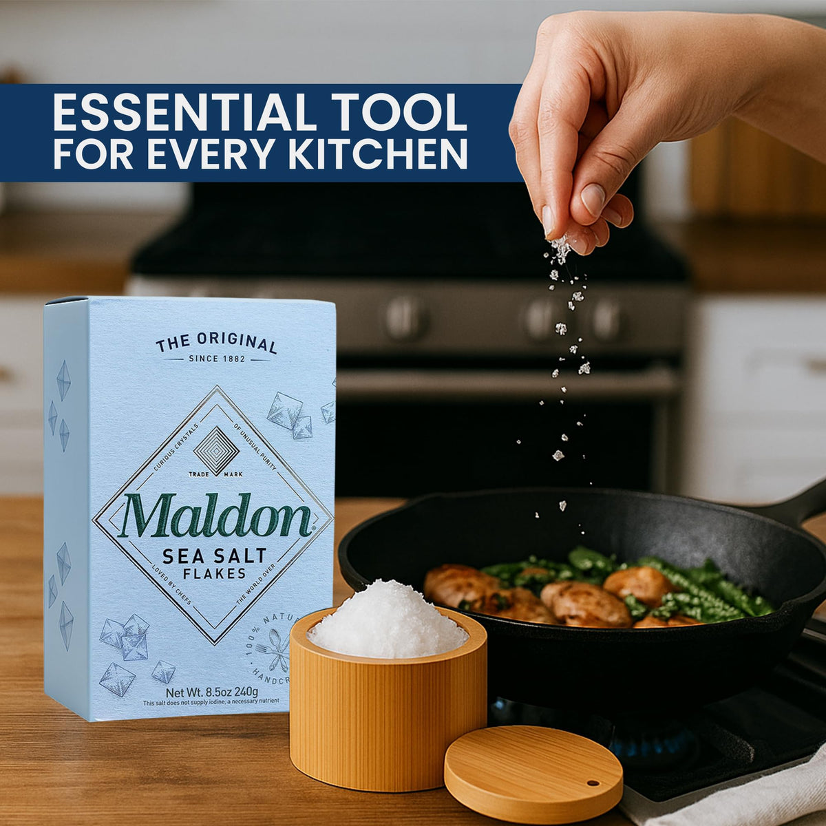 8.5 oz salt box provides ample seasoning for family meals