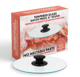 Northwest Enterprises Bacon Press round glass cover shows even browning.