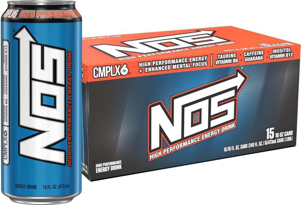 NOS Original energy can front view highlighting tropical citrus flavor.