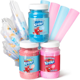 Nostalgia Kool-Aid Cotton Candy blue raspberry bottle pour for carnival-style treats
