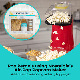Nostalgia Theater Popcorn Kit ranch seasoning adds savory flavor options.