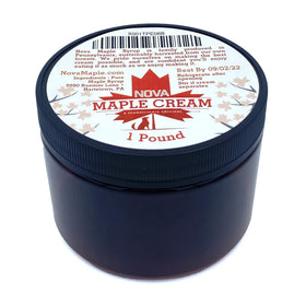 Nova Maple Cream jar front view highlighting smooth texture and premium maple flavor.