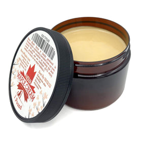 Nova Maple Cream label close-up shows Grade A purity and natural ingredients.