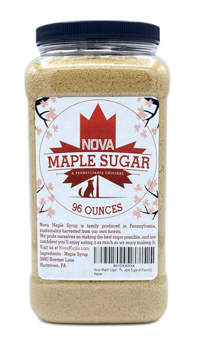Nova Maple Sugar crystals in bag for topping desserts