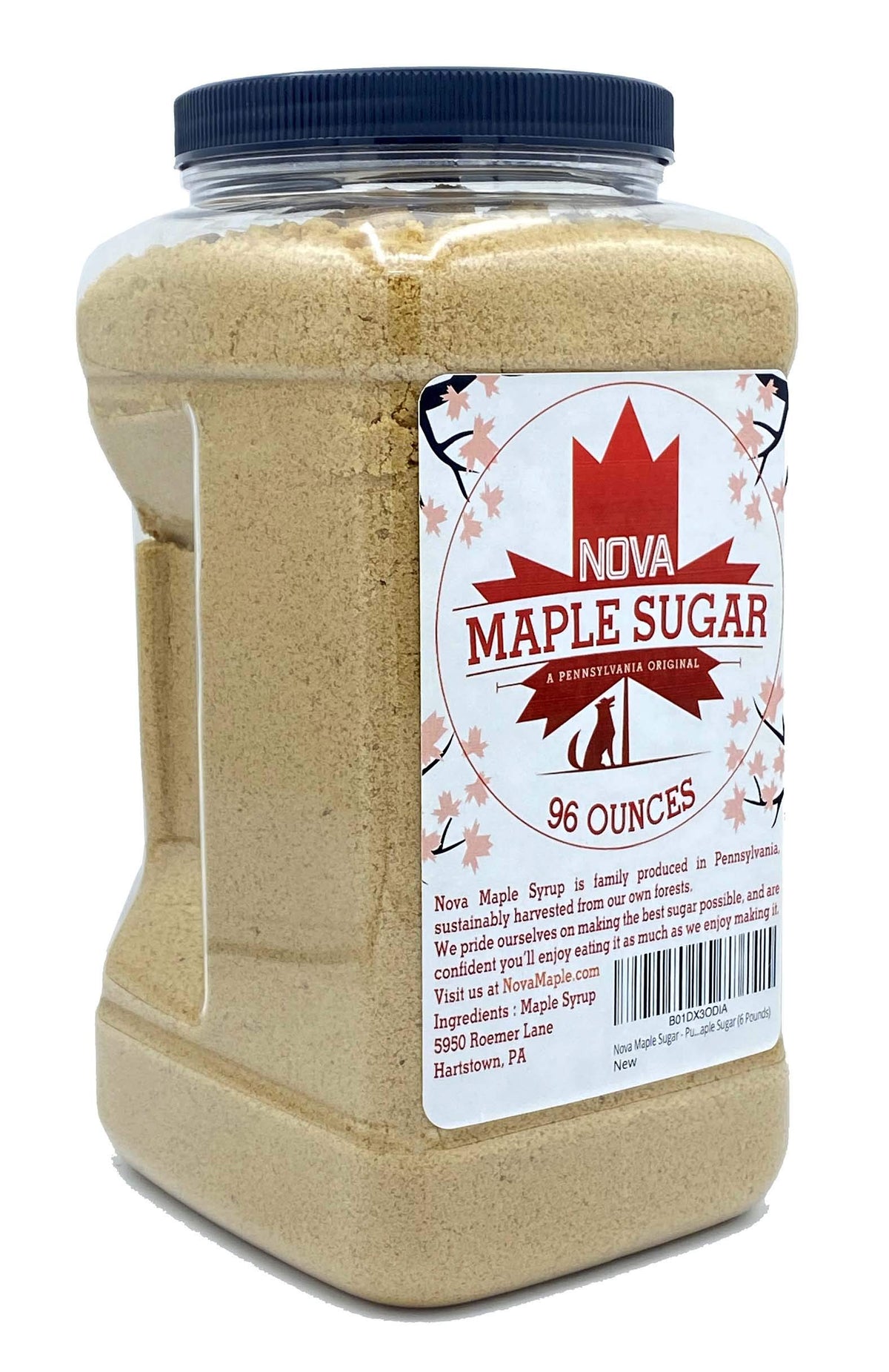 Nova Maple Sugar granules on a spoon for baking