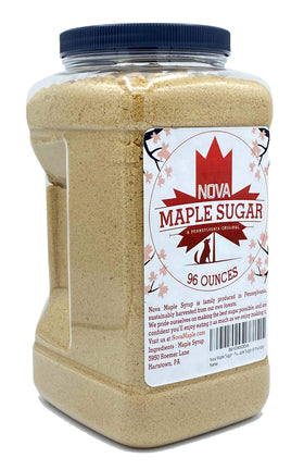 Nova Maple Sugar granules on a spoon for baking