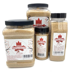 Nova Maple Sugar sprinkled on warm pancakes for natural maple sweetness.