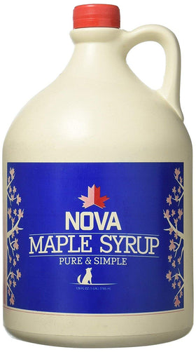 Nova Maple Syrup bottle front view showing pure flavor for breakfasts