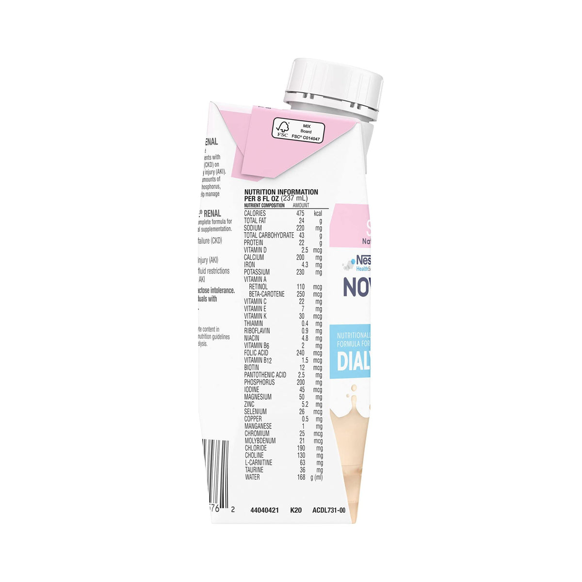 NovaSource Renal 8 oz cup ready image for afternoon energy and renal support