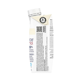 NovaSource Renal Vanilla 8oz carton back label showing reduced electrolytes.