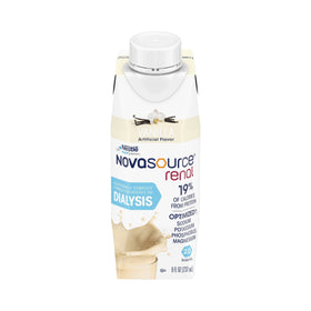 NovaSource Renal Vanilla 8oz carton front view for convenient daily nutrition.