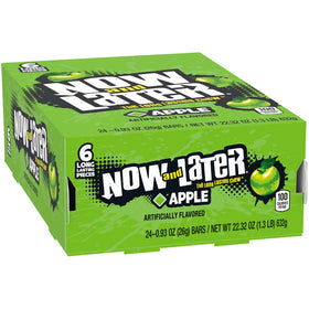 Now and Later apple taffy chews in a 24-pack, a long-lasting snack option