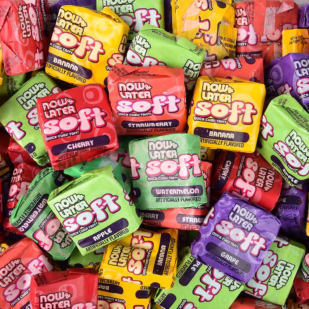 Individually wrapped Now and Later Giant Soft Taffy pieces maintain freshness