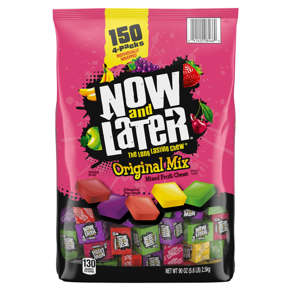 Now and Later Original Mix 150-pack hero image; colorful chews ready for sharing