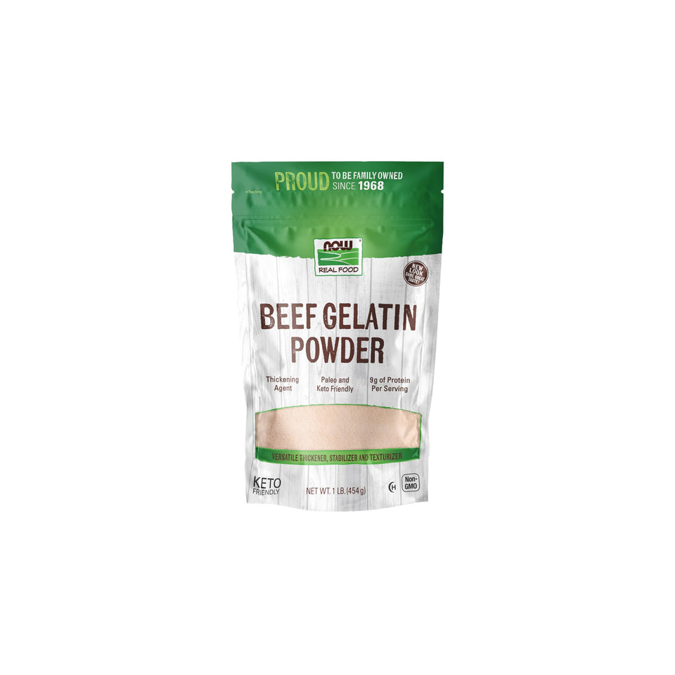 NOW Foods Beef Gelatin Powder—natural thickener for jams, desserts, and protein enrichment.
