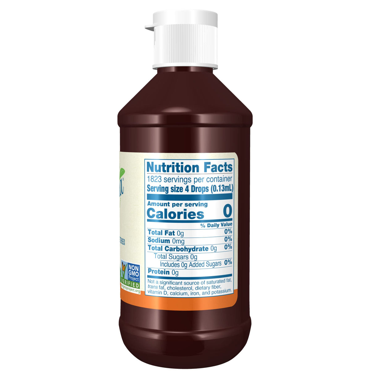 NOW Foods BetterStevia Liquid dropper dispensing natural sweetness into coffee