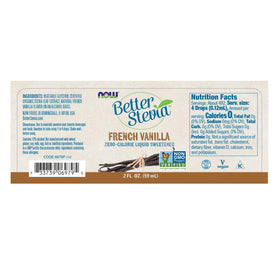 NOW Foods BetterStevia French Vanilla pour for easy flavor boosts in drinks.