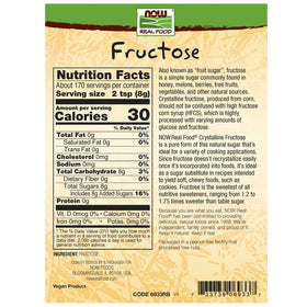 NOW Foods Crystalline Fructose bag shows pure non GMO sweetness for baking