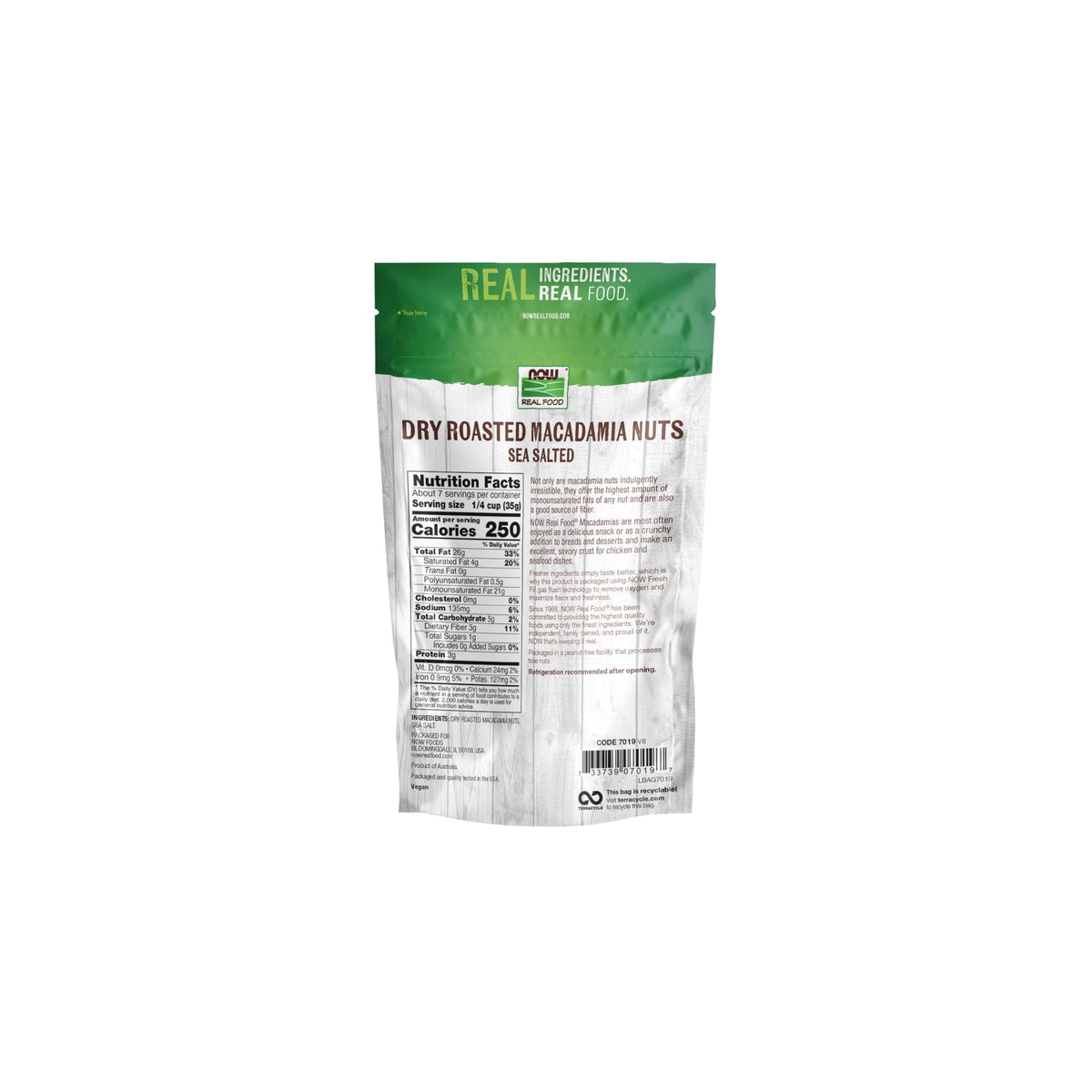 NOW Foods Macadamia Nuts – creamy texture snack ideal for salads.