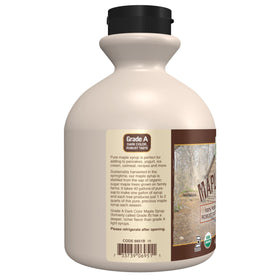 NOW Foods maple syrup label highlights certifications and organic quality for trusted pantry staples.