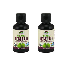NOW Foods Monk Fruit Liquid bottle shows zero-calorie sweetness for beverages.