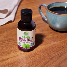 NOW Foods Monk Fruit Liquid packaging shows two 2-oz bottles.