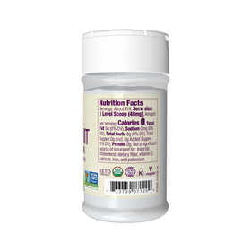 NOW Foods Monk Fruit Powder scoop demonstrates easy portion control for drinks and desserts