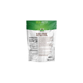 NOW Foods Xylitol powder bag, ideal for baking and sweetening beverages.