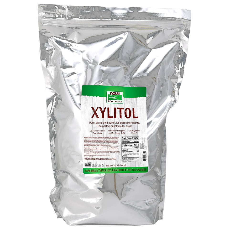 NOW Foods Xylitol pure bag for easy sugar replacement in recipes.