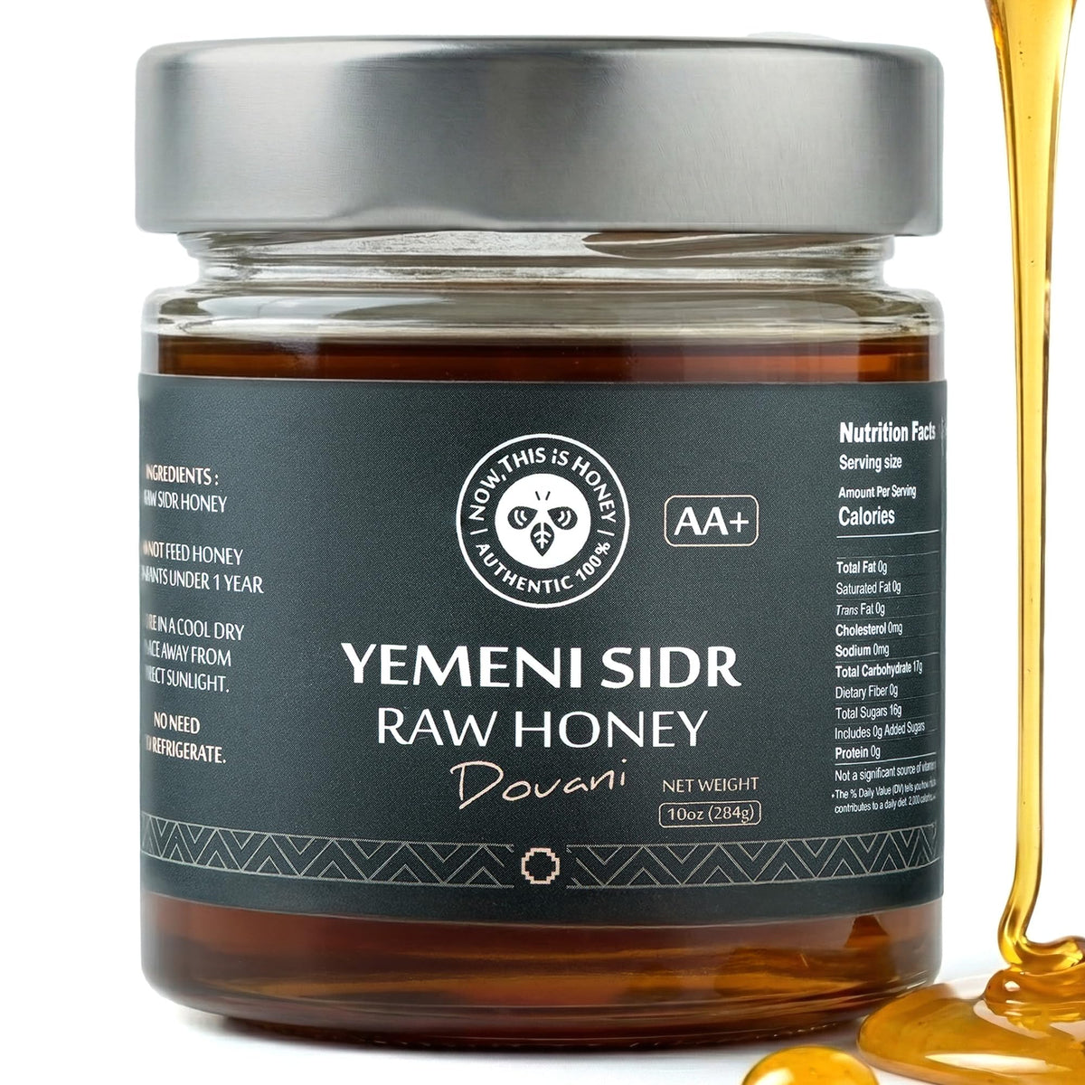Now This Is Honey raw Yemeni Sidr honey jar shows rich color and natural energy potential.