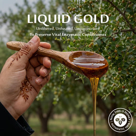 Now This Is Honey sidr honey drizzle spoon highlights smooth texture for everyday sweetness.