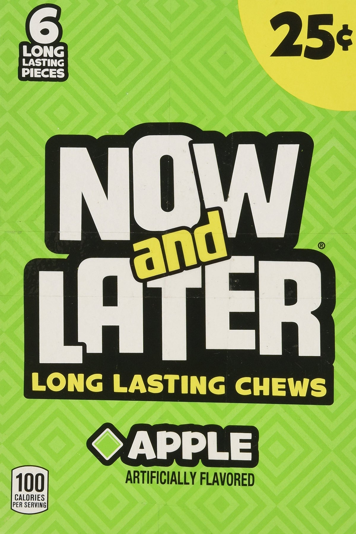 Now and Later Apple close-up showing chewy texture and bright apple flavor.