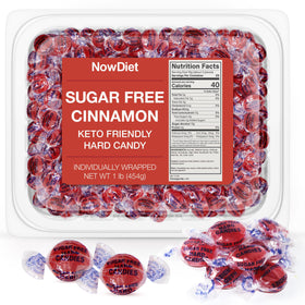 NOWDIET sugar free cinnamon discs container for bulk sharing and gifting