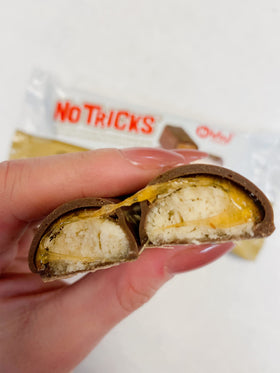 No Whey! Foods No Tricks Caramel Cookie Bars 3 Pack serving suggests kid-friendly, travel-ready snack.