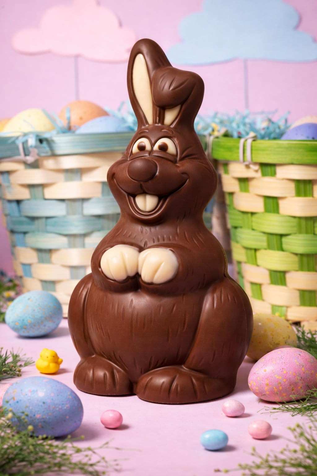 No Whey! Noah 5.6 oz hollow bunny highlighting generous size.