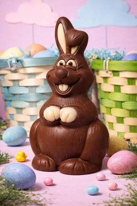 No Whey! Noah 5.6 oz hollow bunny highlighting generous size.