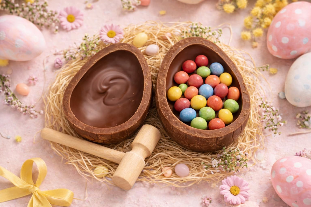 No Whey! Smash-a-vEgg packaging in allergen-safe facility signals trusted Easter production.