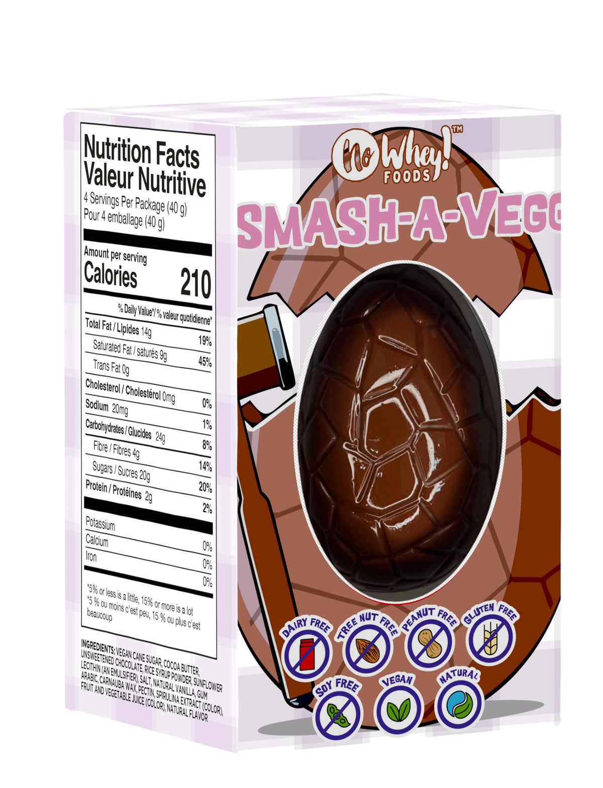 No Whey! Smash-a-vEgg dairy-free shell delivers a satisfying snap and melt.