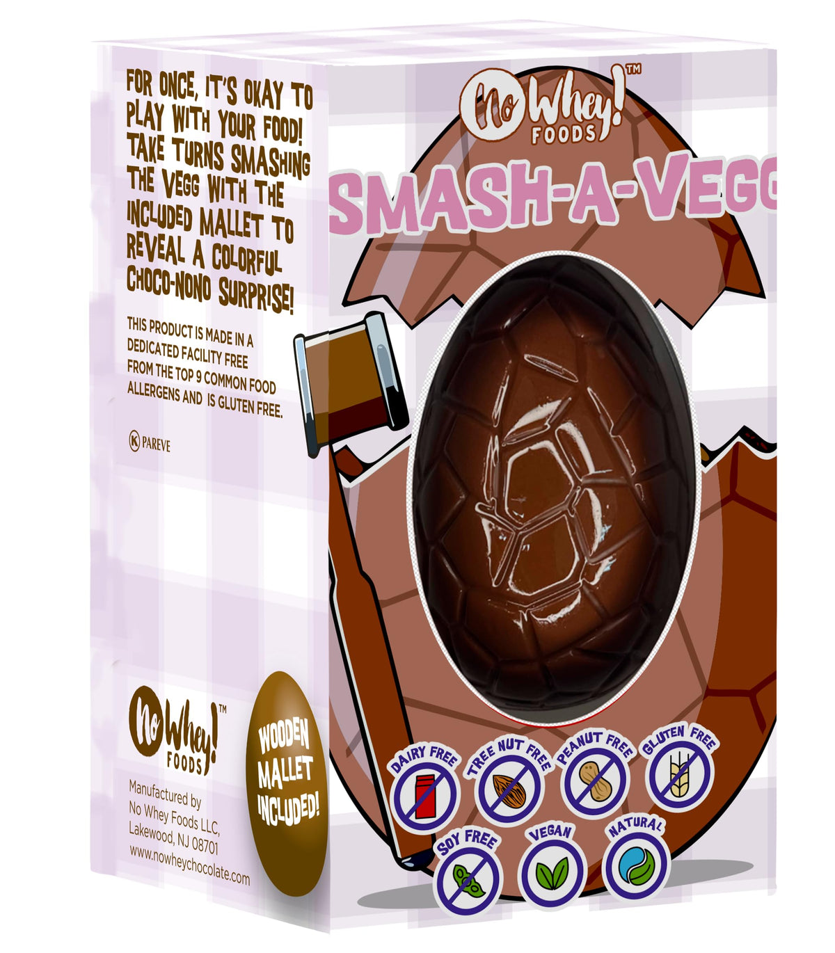 No Whey! Smash-a-vEgg crack-open action reveals colorful surprise inside, Easter fun.