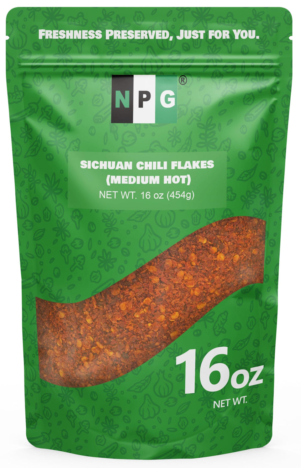 NPG authentic Sichuan chili flakes 16 oz add medium heat to stir-fries
