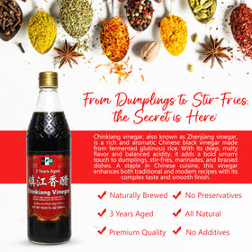 NPG Chinkiang vinegar back label showing aging notes.