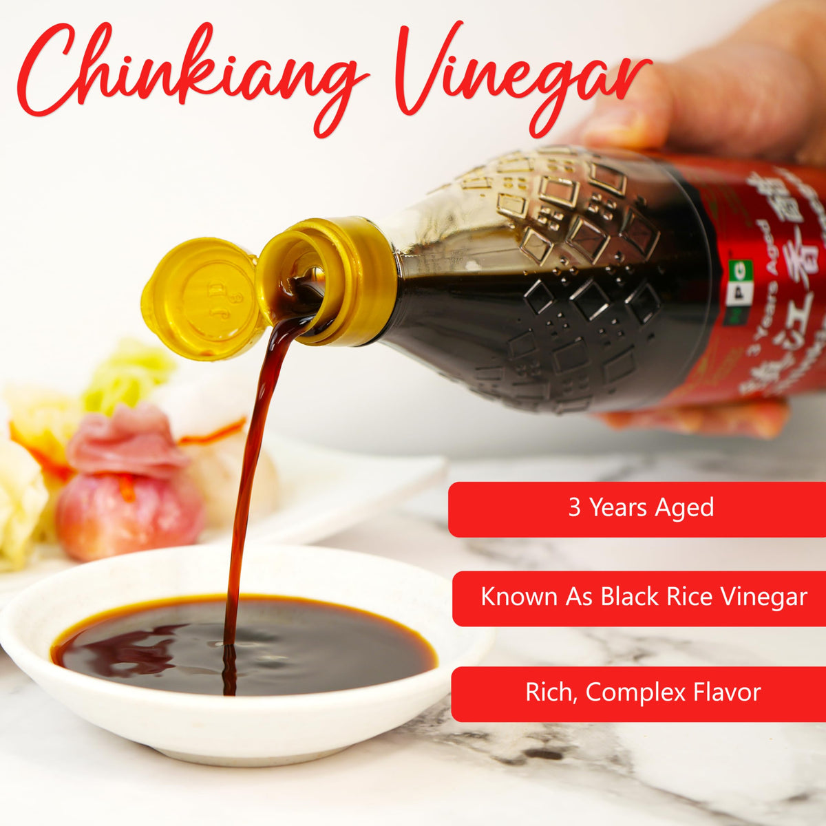 NPG Chinkiang vinegar ingredients label, natural and craft-brewed.