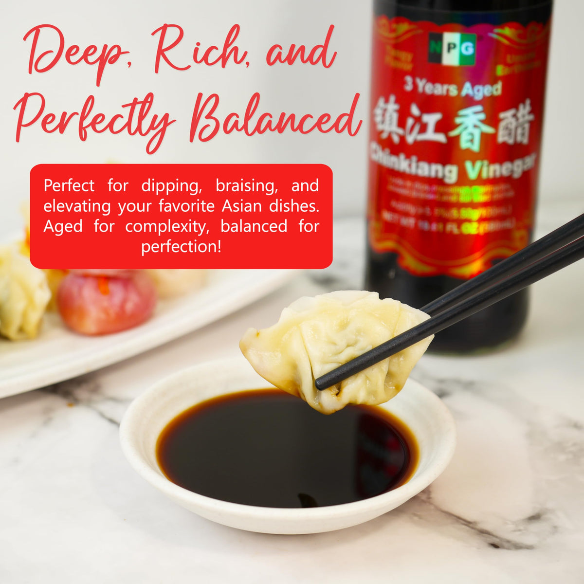 NPG Chinkiang vinegar in a wok, elevating stir-fries.