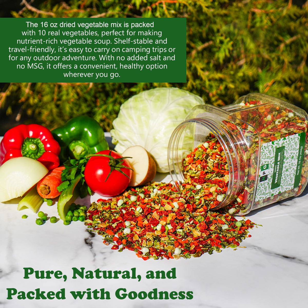 NPG dried vegetable mix as part of emergency storage and long shelf life