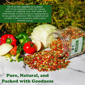 NPG dried vegetable mix as part of emergency storage and long shelf life