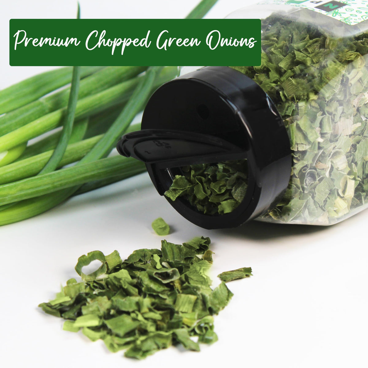 NPG garnish-ready green onions sprinkled over salad for fast flavor.