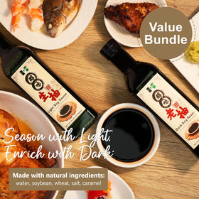 NPG bottle duo shown with noodles and stir fry for flavor boost